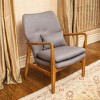 Mid-Century Modern Accent Chair with Armrest and Wood Legs, Upholstered Armchair for Living Room or Bedroom - Maison Boucle‎ - 2 of 4