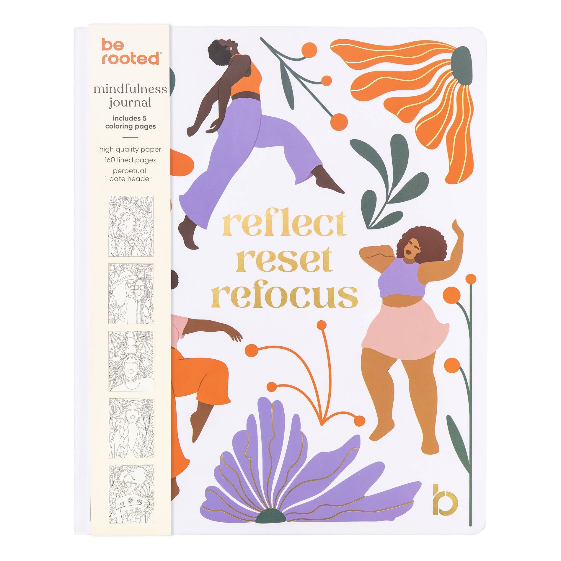 Be Rooted 8"x10" Mindfulness Journal with Hidden Coloring Pages Joy is All Around