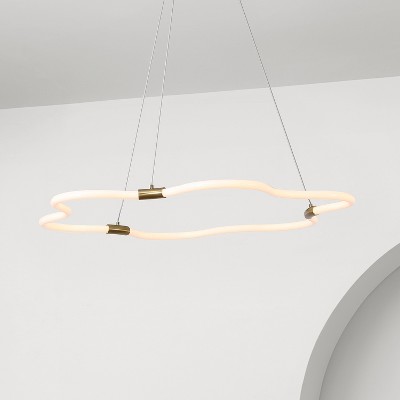 JONATHAN Y Nuvola 31.5" Contemporary Minimalist Metal/Acrylic Adjustable Dimmable Cloud Integrated LED Chandelier
