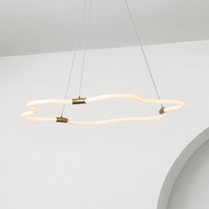 JONATHAN Y Nuvola 31.5" Contemporary Minimalist Metal/Acrylic Adjustable Dimmable Cloud Integrated LED Chandelier - 1 of 4