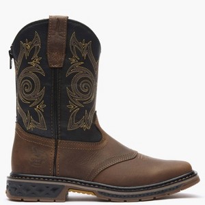 Georgia Boot Carbo-Tec LT Boys' Brown Pull-On Saddle Boot - 1 of 4