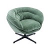 Syemin Accent Chairs 360 Degree Swivel Chair, Mid Century Upholstered Chair, Modern Comfy Sofa Armchairs for Living Room, Green, 33"*29.75"*27.5" - 2 of 4