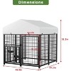 LOVMOR Large Dog Kennel Outdoor Pet Pens Dogs Run Enclosure Animal Hutch Metal Coop Fence with Rotating Bowl - 2 of 4