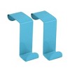 Unique Bargains Household Clothes Towel Metal Z Shaped Over Door Hooks Blue 2 Pcs - 3 of 4