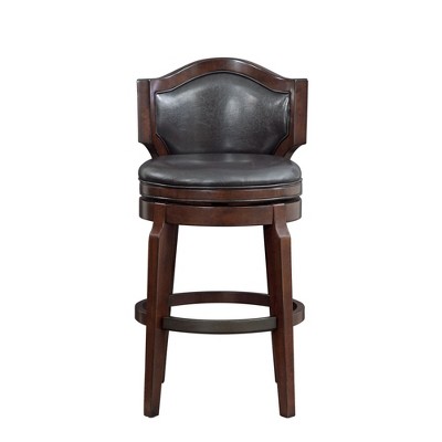 Leatherette Jasper Bar Chair (Set of 2) with Paisley Upholstered Back, Swivel Seat and Comfortable Design
