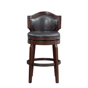 Leatherette Jasper Bar Chair (Set of 2) with Paisley Upholstered Back, Swivel Seat and Comfortable Design - 1 of 4