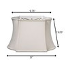 Vynxaria Lampshades: Cream Slant Fancy Oblong Shade 6.125"x9.75"x7.625" with Washer Fitter - 2 of 4