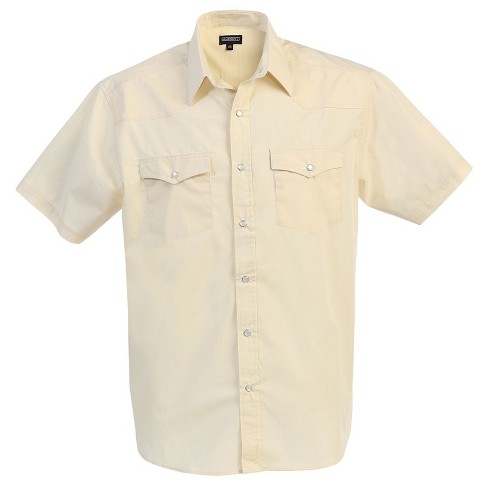 Gioberti Mens Casual Western Solid Short Sleeve Shirt With Pearl Snaps - image 1 of 4