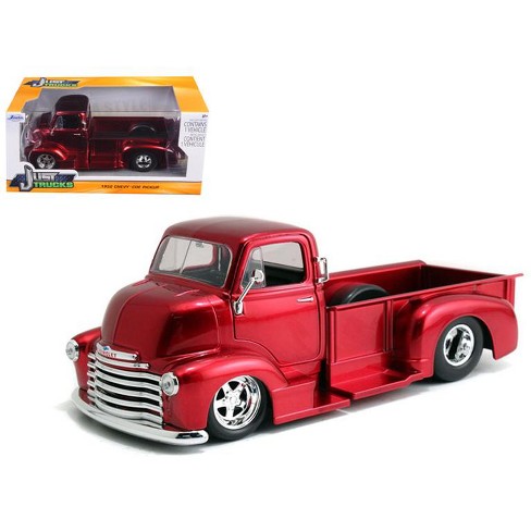 1952 Chevrolet Coe Pickup Truck Red With Chrome Wheels 124 Diecast Model By Jada