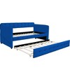 NicBex 80.5" Twin Day Bed Upholstered Velvet Fabric Daybed with Trundle, Tufted Button, and 2 Pockets on Both Sides for Apartment - 4 of 4