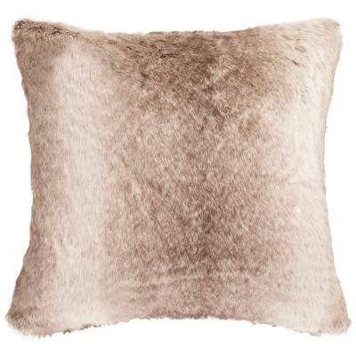 Taupe Greige Feather Fill Square Decorative Pillow