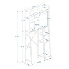 GlasFlength Decorative Storage Cabinets with Sliding Barn Door, Adjustable Shelves and Side Storage Rack for Bathroom, White, 29.87"*11.81"*64.56" - 2 of 4