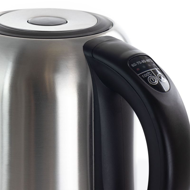 MegaChef 1.7Lt. Stainless Steel Electric Tea Kettle With 5 Preset Temps, 2 of 11