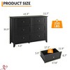 Modern Black Dresser Stylish Wood Storage Cabinet for Bedroom 6 Drawer Chest Organizer w/ 48 Inch TV Stand - 2 of 4