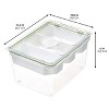 iDESIGN Large Tall Produce Storage Bin with Movable Divider The Fresh Collection Clear Bin: Plastic Kitchen Cabinet Organizer - 3 of 4