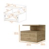 TIRAMISUBEST Floating Nightstand with 2-Tier Shelf and 1-Drawer - Beige Mobile File Cabinet - 2 of 4