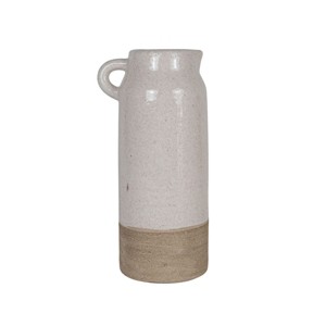 Slim Pitcher Vase White Stoneware by Foreside Home & Garden - 1 of 4