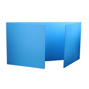 Flipside Products Blue Premium Corrugated Plastic Study Carrel, Pack of 24 - 1 of 1