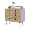 NicBex Rustic 3-Drawer Wide Bedroom Dressers with Wooden Legs,Chest of Drawers for Bedroom,Entryway,Chic Dresser Chest - 3 of 4