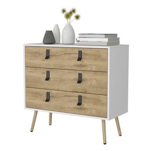 TiramisuBest Rustic Brown Finish Chest with Storage Drawers Clipped Corners Transitional Style Wooden Bedroom Furniture 1pc with Brown for D - 1 of 4