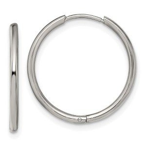 Chisel Stainless Steel Polished 1.6mm Hinged Hoop Earrings - 1 of 4
