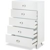 NicBex 5 Drawers Dresser for Bedroom,Chest of Drawers with Silver Ring Pulls,Modern Freestanding Dresser,Storage Dressers for Bedroom,White - 4 of 4