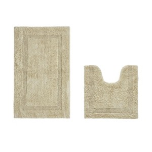 Lux Premium 100% Cotton Tufted Solid Reversible 2 Piece Bath Rug Set – Ultra-Soft, Water-Absorbent, Durable, Machine Washable Bathroom Rug - 1 of 4