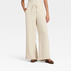 Women's Wide Leg Signature Crepe Pull-On Pants - A New Day™ - 1 of 3