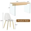 CAVINAS Dining Table Set for 4 Kitchen Table Wood Texture MDF Coffee Table Tempered Glass Legs with 4 Chairs - 4 of 4