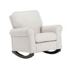 Royal Hampton 37 Inch Rocking Chair, Pocket Coil Seat, Wood Frame, Soft Beige Upholstery - 2 of 4