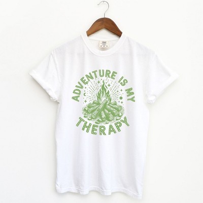 Simply Sage Market Women's Adventure Is My Therapy Short Sleeve Garment Dyed Tee