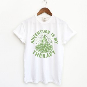 Simply Sage Market Women's Adventure Is My Therapy Short Sleeve Garment Dyed Tee - 1 of 2