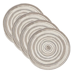 Unique Bargains Woven Braided Washable Decorative Round Placemat 4 Pcs - 1 of 4