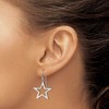 Black Bow Jewelry 20mm Polished Open Star Dangle Earrings in Sterling Silver - 3 of 4