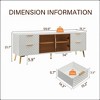 KIGFTSOD Deluxe Sculpted Modern Geometric TV Stand – Aluminum Frame, Tempered Glass Door, 4-Drawer Chest w/Adjustable Metal Feet - 4 of 4