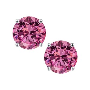 Turandoss Birthstone Stud Earrings for Women - S925 Sterling Silver Flat Back Cartilage Earring Set for Multiple Piercing, Christmas Gifts for Women - 1 of 4