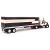 First Gear DCP 1/64 Black/Cream/Red Peterbilt 359 w/ 36" Flattop Sleeper & 40' Vintage Trailer 60-1683 - image 3 of 4