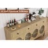 62" Large Sideboard Buffet Cabinet with Storage and 3 Drawers, Buffet Table Coffee Bar Storage Cabinet with 4 Glass Doors for Dining Room, Living - 4 of 4