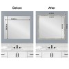 Amanti Art Mirror Makeover Bathroom Mirror Frame Border Kit - Fully Assembled Peel and Stick Frame - Mirror NOT Included - Dove Greywash Narrow Trim - 4 of 4