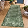 Large Modern Floral Bordered Area Rug, Washable and Stain Resistant, Low Pile Soft Touch Carpet, Folding Floor Cover for Bedroom and Apartment. - 2 of 4