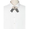 INSPIRE CHIC Women's Bowknot Multicolored Braided Tweed Ribbon Furry Brooch Ties - 4 of 4