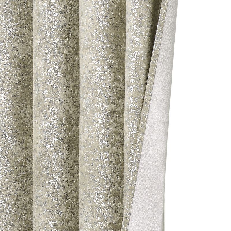 Kate Aurora 2 Pack Glam Metallic Sparkle Thermal Light Filtering Grommet Top Curtains, 3 of 7