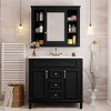 Okak 36" Bathroom Vanity with Ceramic Sink Modern Multi-function Bathroom Cabinet with 2 Soft Closing Doors and 2 Drawers Solid Wood Frame - 2 of 4