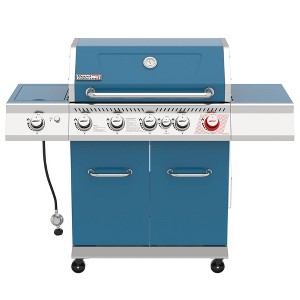Royal Gourmet 5-Burner BBQ Cabinet Style 74000 BTU Gas Grill Blue - 1 of 4