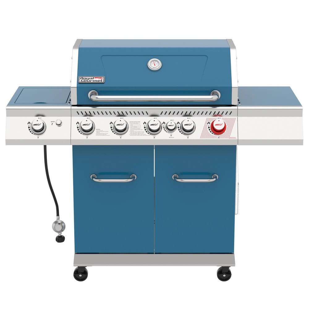 Photos - BBQ / Smoker Royal Gourmet 5-Burner BBQ Cabinet Style 74000 BTU Gas Grill Blue