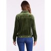 Allegra K Women's Velvet Button Up Long Sleeve Crop Jacket - 3 of 4