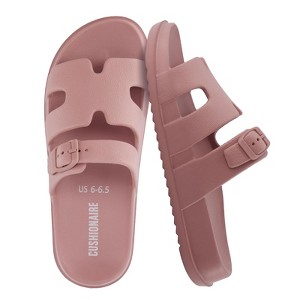 CUSHIONAIRE Orbit Waterproof EVA Womens Sandals -Comfortable Summer Slip On Slides for Women with Adjustable Buckle Strap - 1 of 4