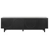 70.8" Mid-Century Modern TV Stand for 78 Inch TV with Arch Doors and Solid Wood Legs for Living Room-Baofuwish - 3 of 4
