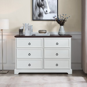 HDZNVF Modern Farmhouse 6-Drawer Chest of Drawers - 1 of 4