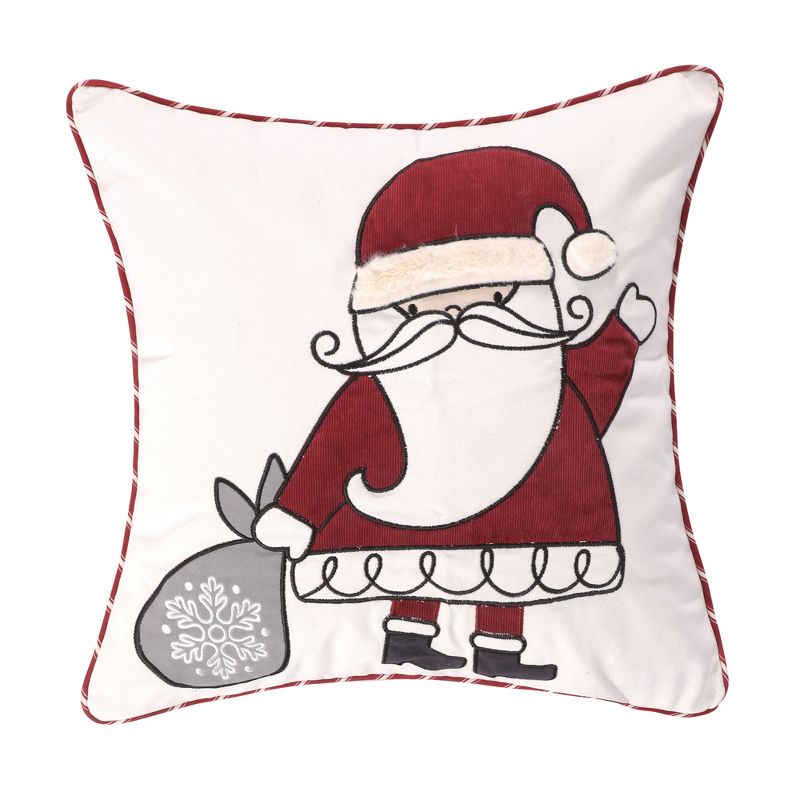 Santa Claus Lane Holiday Decorative Pillow White - Levtex Home, 1 of 5